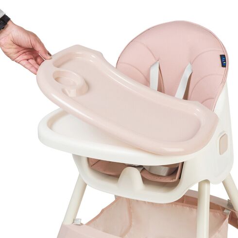 Scaun de masa 2 in 1 Juju Eat&Smile, Pink, Culoare: Roz,poza 5