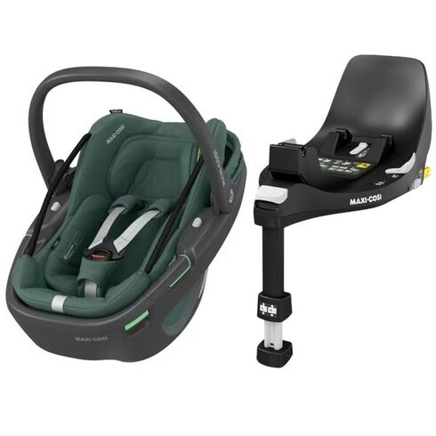Scaun Auto I-Size Maxi-Cosi CORAL 360 BS + Baza Auto FAMILYFIX 360 ESSENTIAL GREEN, Culoare: Verde inchis, Grupa: 0-13kg (0 luni - 12 luni)