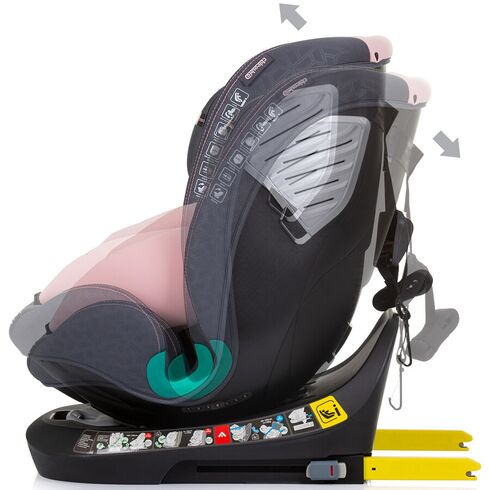 Scaun auto Chipolino Supreme I-Size 40-150 cm cu sistem Isofix flamingo, Culoare: Roz, Grupa: 0-36kg (0 luni - 12 ani),poza 6