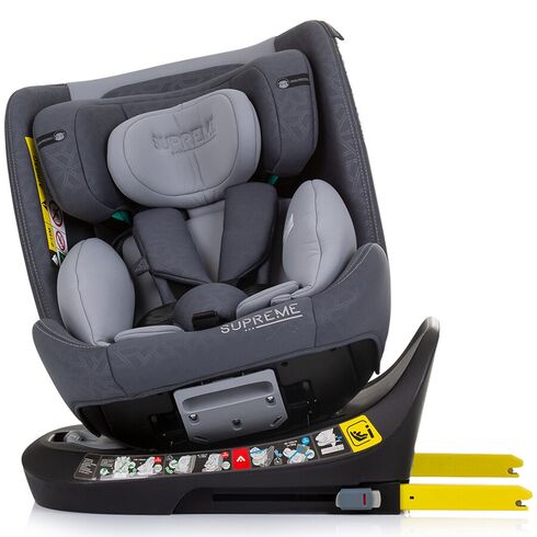Scaun auto Chipolino Supreme I-Size 40-150 cm cu sistem Isofix granite, Culoare: Gri deschis, Grupa: 0-36kg (0 luni - 12 ani),poza 7