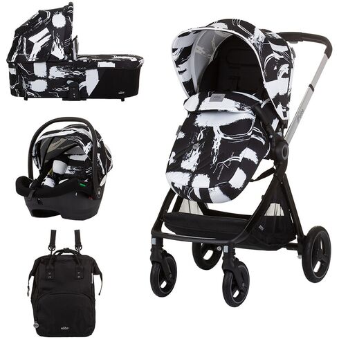 Carucior Chipolino Elite 3 in 1 ink art, Culoare: Alb/Negru, Model: 3 in 1,poza 2