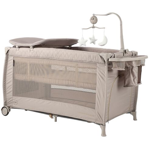 Patut pliabil Chipolino Bella macadamia, Culoare: Crem, Dimensiuni: 120x60