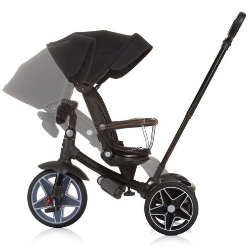 Tricicleta cu copertina si sezut reversibil Chipolino Derby obsidian, Culoare: Negru,poza 8