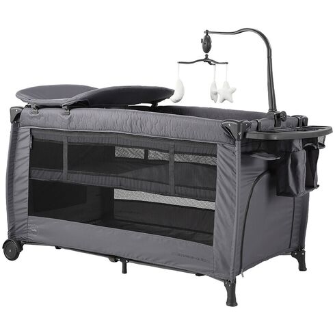 Patut pliabil Chipolino Bella granite, Culoare: Gri/Negru, Dimensiuni: 120x60,poza 2