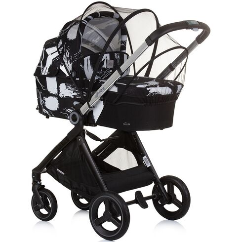 Carucior Chipolino Elite 3 in 1 ink art, Culoare: Alb/Negru, Model: 3 in 1,poza 4