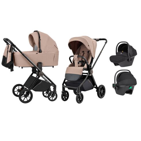 Carucior compact premium Carrello ULTRA 3 in 1 I-Size 40-87 cm Antique Beige, Culoare: Crem, Model: 3 in 1