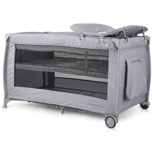 Patut pliabil Chipolino Bella ash grey, Culoare: Gri deschis, Dimensiuni: 120x60,poza 4