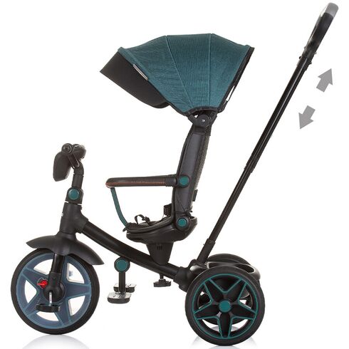 Tricicleta cu copertina si sezut reversibil Chipolino Derby teal, Culoare: Verde,poza 3