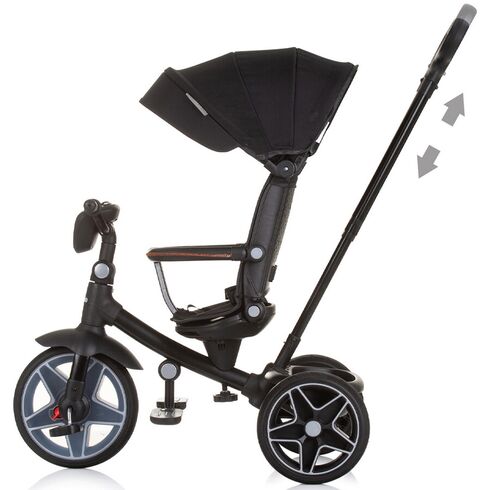 Tricicleta cu copertina si sezut reversibil Chipolino Derby obsidian, Culoare: Negru,poza 3