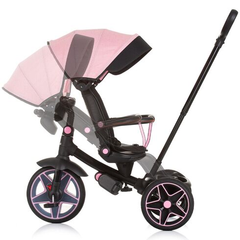 Tricicleta cu copertina si sezut reversibil Chipolino Derby flamingo, Culoare: Roz,poza 8