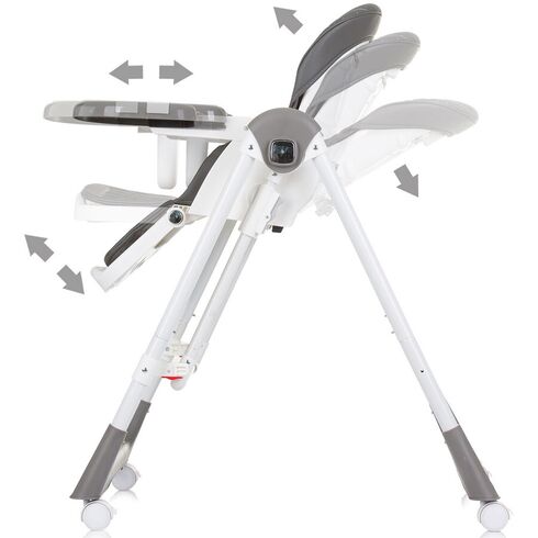 Scaun de masa Chipolino Milk Shake 2 in 1 granite, Culoare: Gri,poza 7