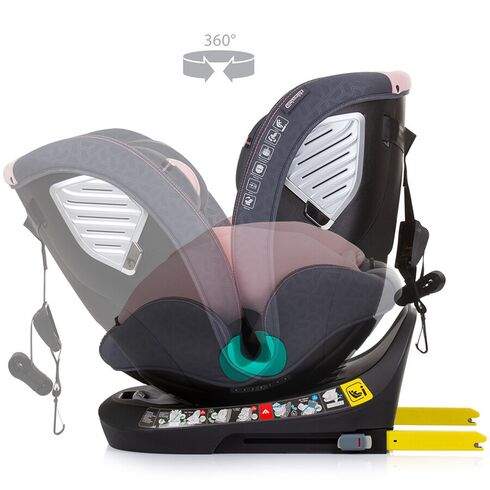 Scaun auto Chipolino Supreme I-Size 40-150 cm cu sistem Isofix flamingo, Culoare: Roz, Grupa: 0-36kg (0 luni - 12 ani),poza 8