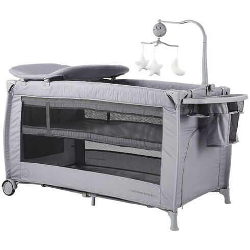 Patut pliabil Chipolino Bella ash grey, Culoare: Gri deschis, Dimensiuni: 120x60,poza 2