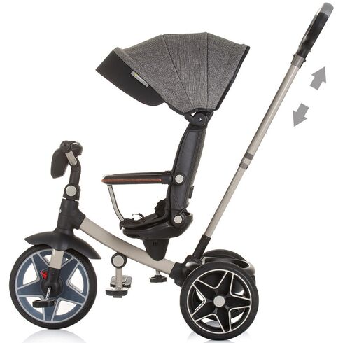 Tricicleta cu copertina si sezut reversibil Chipolino Derby granite, Culoare: Gri/Negru,poza 3