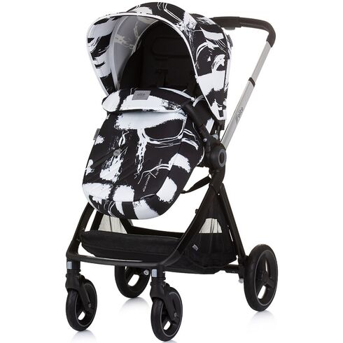 Carucior Chipolino Elite 3 in 1 ink art, Culoare: Alb/Negru, Model: 3 in 1,poza 8