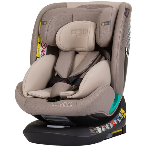 Scaun auto Chipolino Supreme I-Size 40-150 cm cu sistem Isofix macadamia, Culoare: Crem, Grupa: 0-36kg (0 luni - 12 ani)