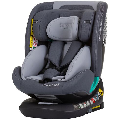 Scaun auto Chipolino Supreme I-Size 40-150 cm cu sistem Isofix granite, Culoare: Gri deschis, Grupa: 0-36kg (0 luni - 12 ani)