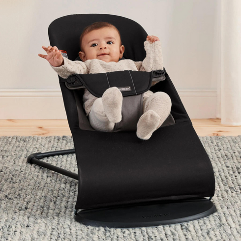 BabyBjorn - Balansoarul Balance Soft Black/Dark Gray, Tesatura, Culoare: Gri/Negru,poza 4