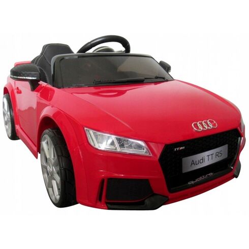Masinuta electrica cu telecomanda, roti EVA, scaun piele Audi TT R-Sport - Rosu, Culoare: Rosu, Capacitate acumulator: 6V