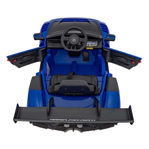 Masinuta electrica cu telecomanda MASERATI MC20 GT2, roti EVA, scaun tapitat, putere 110W - Albastru, Culoare: Albastru, Capacitate acumulator: 12V,poza 3