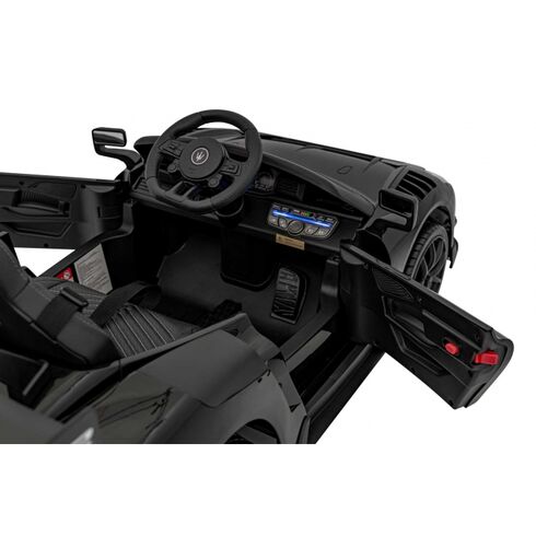 Masinuta electrica cu telecomanda MASERATI MC20 GT2, roti EVA, scaun tapitat, putere 110W - Negru, Culoare: Negru, Capacitate acumulator: 12V,poza 5
