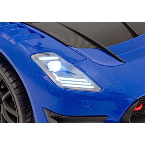Masinuta electrica cu telecomanda MASERATI MC20 GT2, roti EVA, scaun tapitat, putere 110W - Albastru, Culoare: Albastru, Capacitate acumulator: 12V,poza 8
