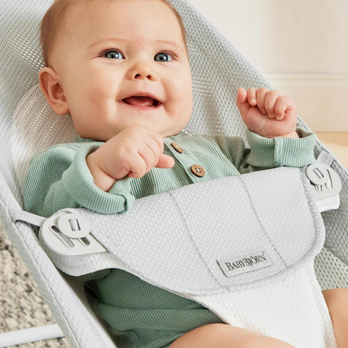 BabyBjorn - Balansoarul Balance Soft Silver/White, Mesh, Culoare: Gri deschis,poza 10