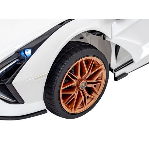 Masinuta electrica cu telecomanda LAMBORGHINI SIAN, roti EVA, scaun tapitat, putere 106W - Alb, Culoare: Alb, Capacitate acumulator: 12V,poza 9