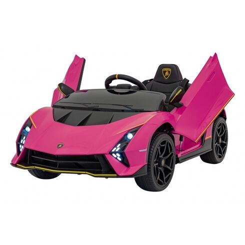 Masinuta electrica cu telecomanda LAMBORGHINI INVENCIBLE, roti EVA, scaun tapitat, putere 140W - Roz, Culoare: Roz, Capacitate acumulator: 12V