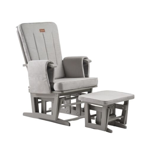 ONINO - Fotoliu reglabill pentru alaptare, cu suport de picioare inclus, CALM.me Classic, Pearl Gray, Culoare: Gri