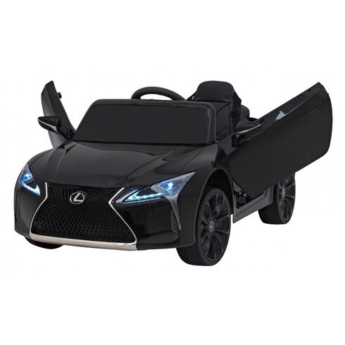 Masinuta electrica cu telecomanda LEXUS LC500, roti EVA, scaun tapitat, putere 70W - Negru, Culoare: Negru, Capacitate acumulator: 12V