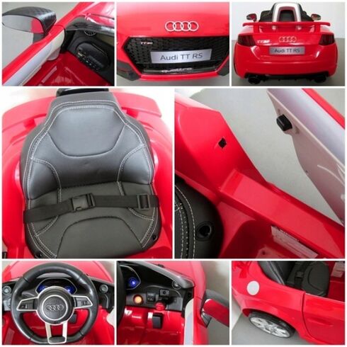 Masinuta electrica cu telecomanda, roti EVA, scaun piele Audi TT R-Sport - Rosu, Culoare: Rosu, Capacitate acumulator: 6V,poza 4