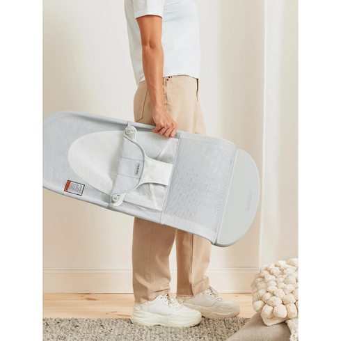 BabyBjorn - Balansoarul Balance Soft Silver/White, Mesh, Culoare: Gri deschis,poza 6