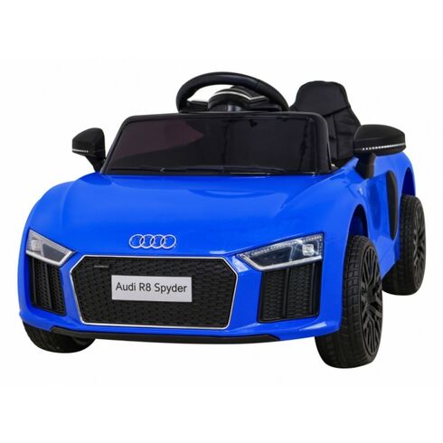 Masinuta electrica cu telecomanda AUDI R8, roti EVA, scaun tapitat, putere 70W - Albastru, Culoare: Albastru, Capacitate acumulator: 6V