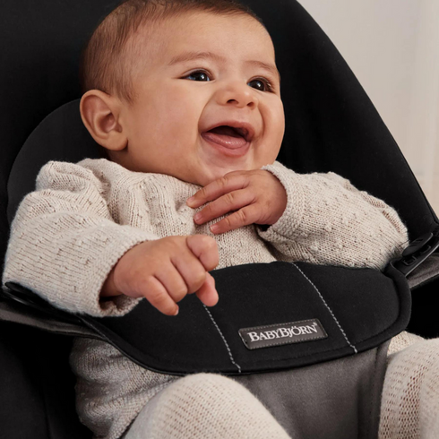 BabyBjorn - Balansoarul Balance Soft Black/Dark Gray, Tesatura, Culoare: Gri/Negru,poza 3