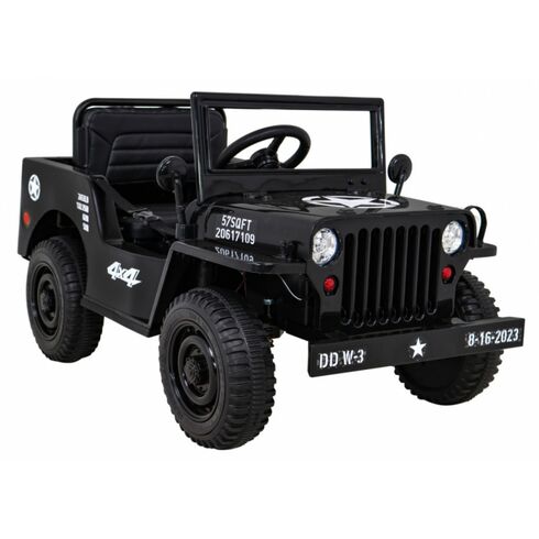 Masinuta electrica cu telecomanda Military Retro 4 X 4, roti EVA, scaun tapitat, putere 140W - Negru, Culoare: Negru, Capacitate acumulator: 12V,poza 10  - ExclusivMAG.ro Masinuta electrica cu telecomanda Military Retro 4 X 4, roti EVA, scaun tapitat, putere 140W - Negru, Culoare: Negru, Capacitate acumulator: 12V,poza 10