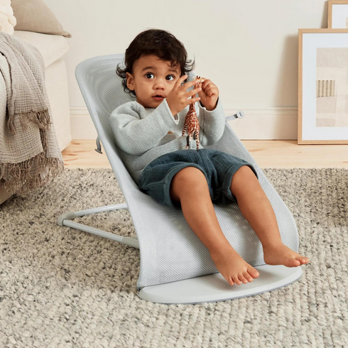 BabyBjorn - Balansoarul Balance Soft Silver/White, Mesh, Culoare: Gri deschis,poza 11