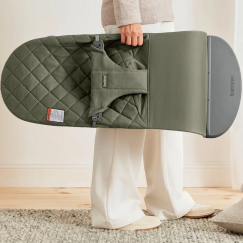 BabyBjorn - Balansoar Bliss Dark Green din tesatura matlasata cu aspect Clasic, Culoare: Verde inchis,poza 4