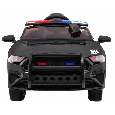 Masinuta electrica cu telecomanda GT Sport Police, roti EVA, scaun tapitat, putere 24V - Negru - poza 8 - ExclusivMAG.ro