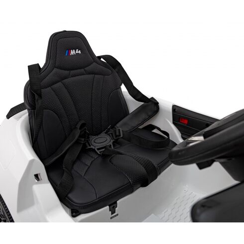 Masinuta electrica cu telecomanda BMW M4, roti EVA, scaun tapitat, putere 70W - Alb, Culoare: Alb, Capacitate acumulator: 12V,poza 6