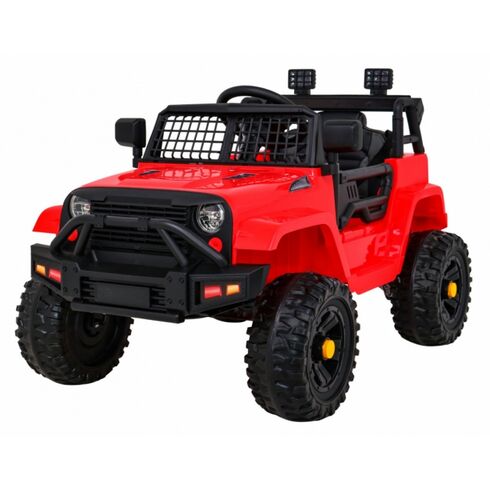 Masinuta electrica cu telecomanda JEEP DARK NIGHT, roti EVA, scaun tapitat, putere 70W - Rosu, Culoare: Rosu, Capacitate acumulator: 12V