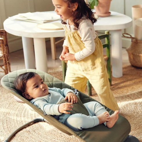 BabyBjorn - Balansoar Bliss Dark Green din tesatura matlasata cu aspect Clasic, Culoare: Verde inchis,poza 7