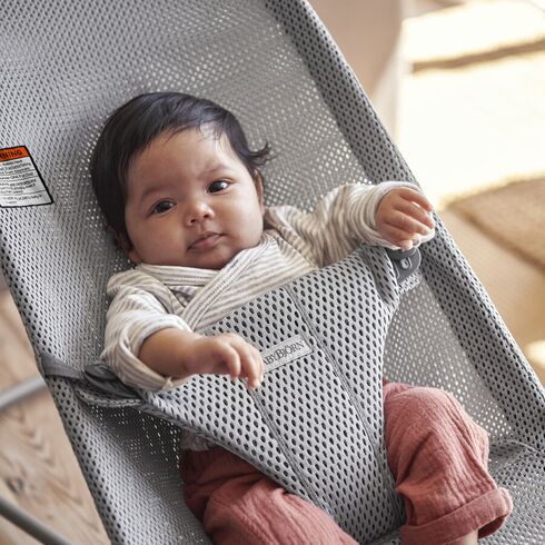 BabyBjorn - Balansoar Bliss Grey, Mesh, Culoare: Gri deschis,poza 6