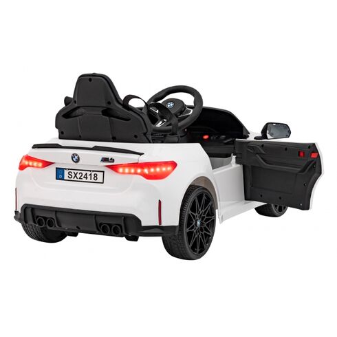 Masinuta electrica cu telecomanda BMW M4, roti EVA, scaun tapitat, putere 70W - Alb, Culoare: Alb, Capacitate acumulator: 12V,poza 2