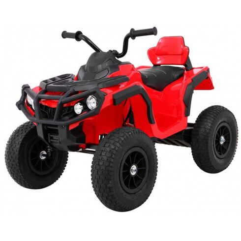 ATV electric AIR BDM0906, roti gonflabile, scaun tapitat, putere 90W - Rosu, Culoare: Rosu, Capacitate acumulator: 12V