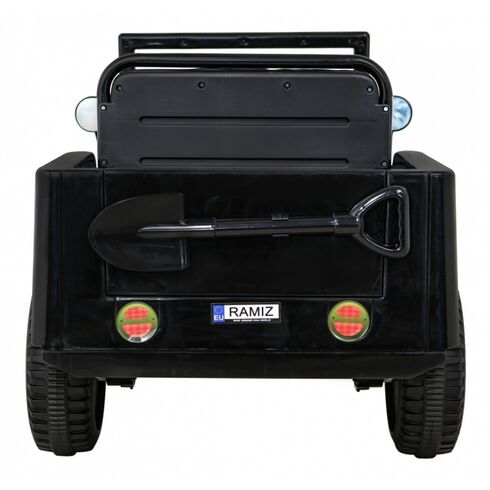 Masinuta electrica cu telecomanda Military Retro 4 X 4, roti EVA, scaun tapitat, putere 140W - Negru, Culoare: Negru, Capacitate acumulator: 12V,poza 6  - ExclusivMAG.ro Masinuta electrica cu telecomanda Military Retro 4 X 4, roti EVA, scaun tapitat, putere 140W - Negru, Culoare: Negru, Capacitate acumulator: 12V,poza 6