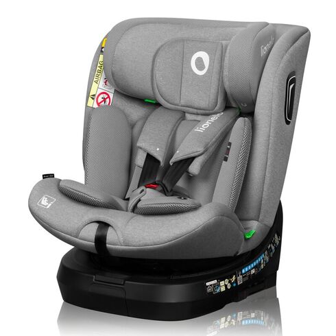 Scaun auto, Lionelo, Brave i-Size, 4 in 1, Rotire 360 grade, 0-36 Kg, 40-150 cm, Cu Isofix, ECE R129, Gri, Culoare: Gri, Grupa: 0-36kg (0 luni - 12 ani)