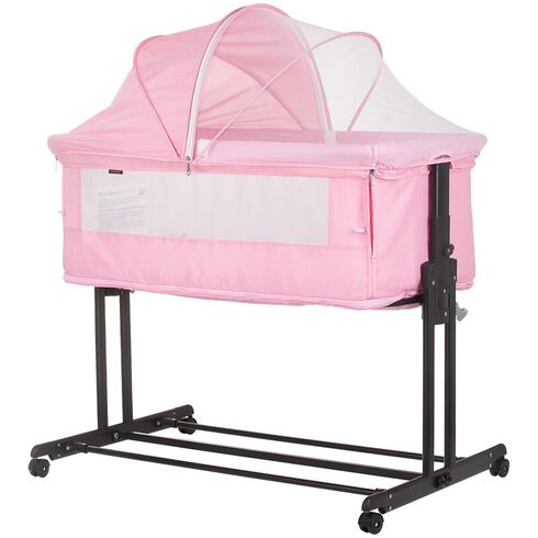 Patut co-sleeper si tarc Chipolino Zen flamingo, Culoare: Roz, Dimensiuni: 90x50,poza 2  - ExclusivMAG.ro Patut co-sleeper si tarc Chipolino Zen flamingo, Culoare: Roz, Dimensiuni: 90x50,poza 2