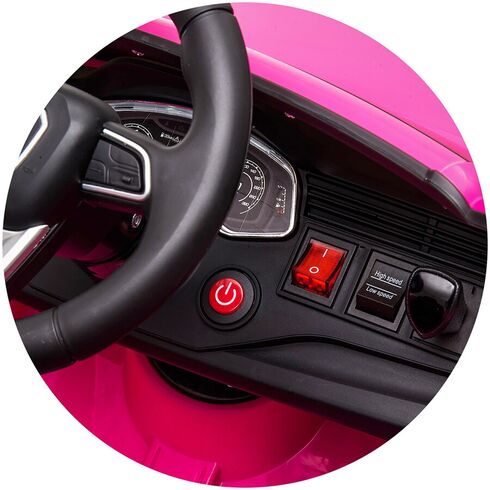 Masinuta electrica Chipolino Audi RS Q8 cu scaun din piele si roti EVA pink, Culoare: Roz, Capacitate acumulator: 12V,poza 5
