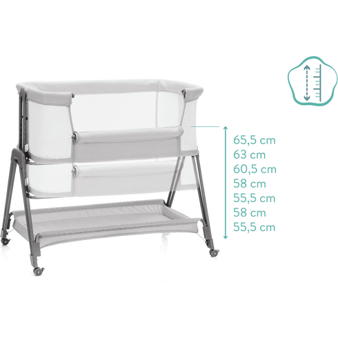 Patut Co-Sleeper Dream stone Fillikid, Culoare: Gri deschis, Dimensiuni: 95x65,poza 7